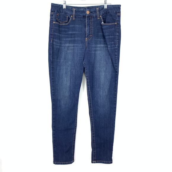 Seven7 Denim - Seven7 Womens Size 14 Skinny Jeans Medium Wash Stretch Denim Mid Rise